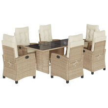 Tuinset met kussens poly rattan beige 7 beige and cream Zonder voetensteun