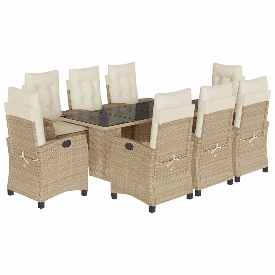 -Delige Tuinset Met Kussens Poly Rattan Beige beige and cream Zonder voetensteun 9