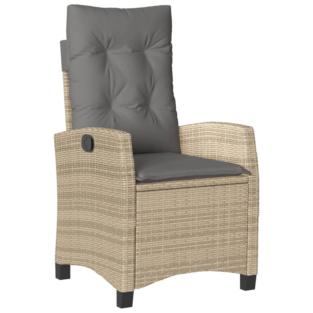 Tuinset met kussens poly rattan 9 Gemengd beige Zonder voetensteun