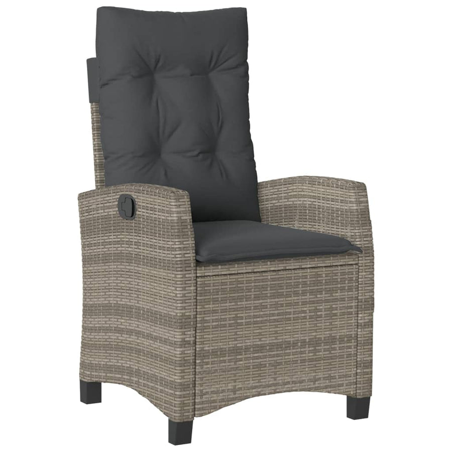 Tuinset met kussens poly rattan 7 Grijs Zonder voetensteun