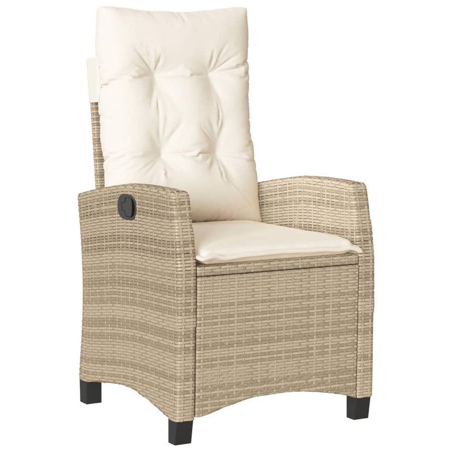 9-Delige Tuinset Met Kussens Poly Rattan 8 beige en crèmekleurig