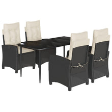 5-Delige Tuinset Met Kussens Poly Rattan Zwart