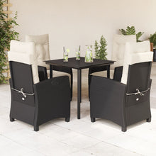 5-Delige Tuinset Met Kussens Poly Rattan Zwart