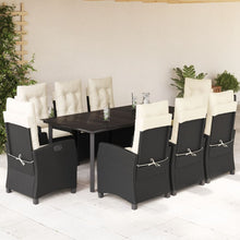 9-Delige Tuinset Poly Rattan Zwart 8 200 cm tafellengte