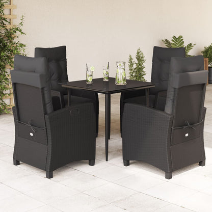5-Delige Tuinset Met Kussens Poly Rattan Zwart