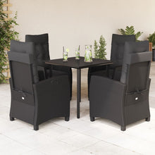 5-Delige Tuinset Met Kussens Poly Rattan Zwart