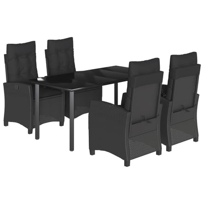 5-Delige Tuinset Met Kussens Poly Rattan Zwart