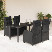 5-Delige Tuinset Met Kussens Poly Rattan Zwart