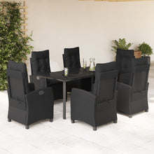 7-Delige Tuinset Met Kussens Poly Rattan Zwart