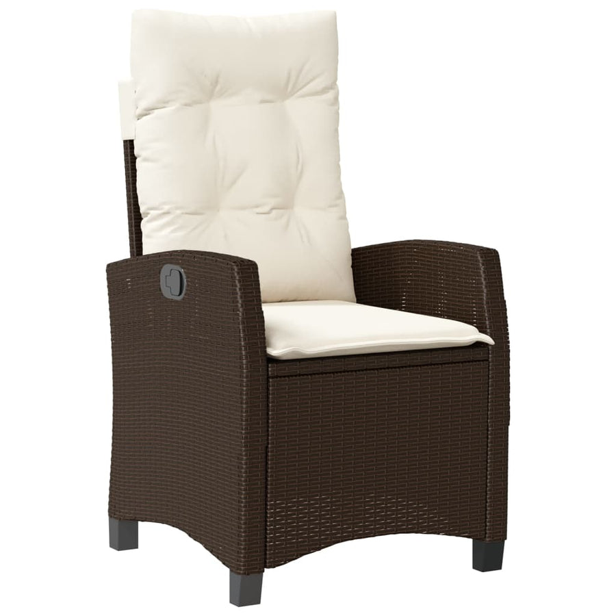 3-Delige Tuinset Met Kussens Poly Rattan Bruin
