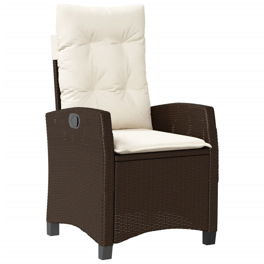 5-Delige Tuinset Met Kussens Poly Rattan Bruin