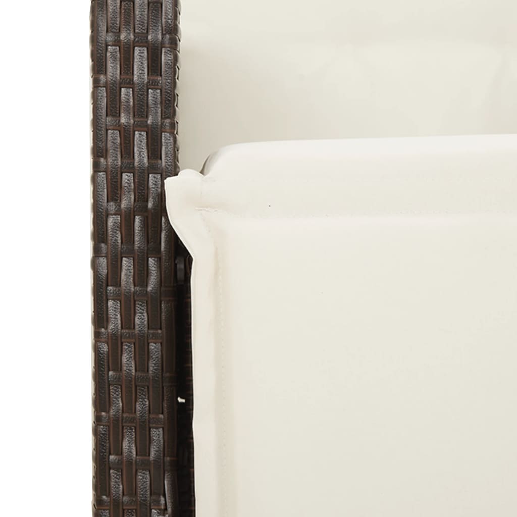 7-Delige Tuinset Met Kussens Poly Rattan Bruin