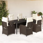 Tuinset 7-delig poly rattan bruin 200x100x74 cm