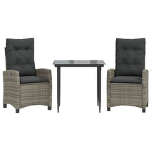3-Delige Tuinset Met Kussens Poly Rattan Grijs