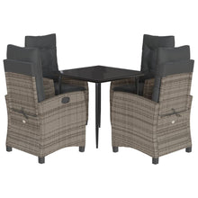 5-Delige Tuinset Met Kussens Poly Rattan Grijs
