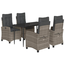 5-Delige Tuinset Met Kussens Poly Rattan Grijs