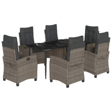 7-Delige Tuinset Met Kussens Poly Rattan Grijs