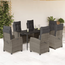 7-Delige Tuinset Met Kussens Poly Rattan Grijs