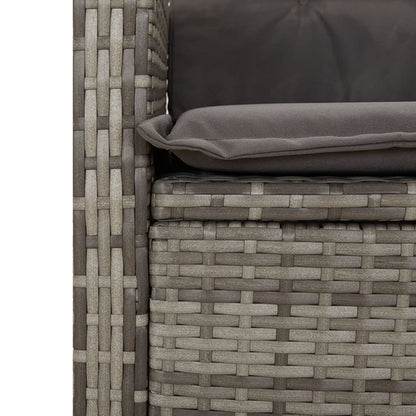 7-Delige Tuinset Met Kussens Poly Rattan Grijs
