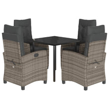 5-Delige Tuinset Met Kussens Poly Rattan Grijs