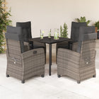 5-piece Patio Set with Cushions Poly Rattan Grey