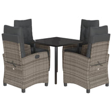 5-Delige Tuinset Met Kussens Poly Rattan Grijs