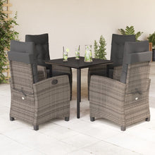 5-Delige Tuinset Met Kussens Poly Rattan Grijs