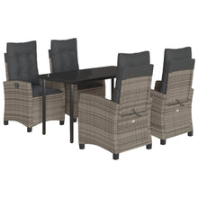 5-Delige Tuinset Met Kussens Poly Rattan Grijs