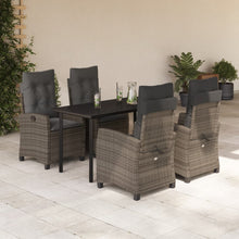 5-Delige Tuinset Met Kussens Poly Rattan Grijs
