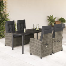 5-Delige Tuinset Met Kussens Poly Rattan Grijs