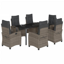 7-Delige Tuinset Met Kussens Poly Rattan Grijs