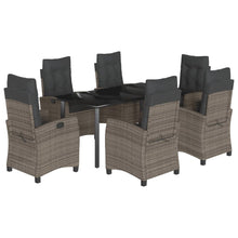 7-Delige Tuinset Met Kussens Poly Rattan Grijs