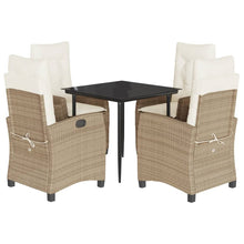 5-Delige Tuinset Met Kussens Poly Rattan Beige