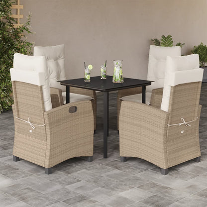 5-Delige Tuinset Met Kussens Poly Rattan Beige