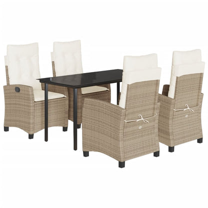 5-Delige Tuinset Met Kussens Poly Rattan Beige