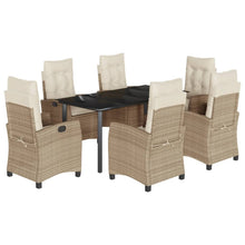 7-Delige Tuinset Met Kussens Poly Rattan Beige