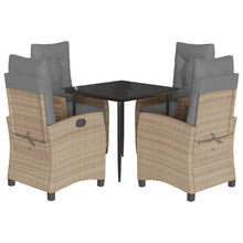5-delige Tuinset met kussens poly rattan gemengd beige
