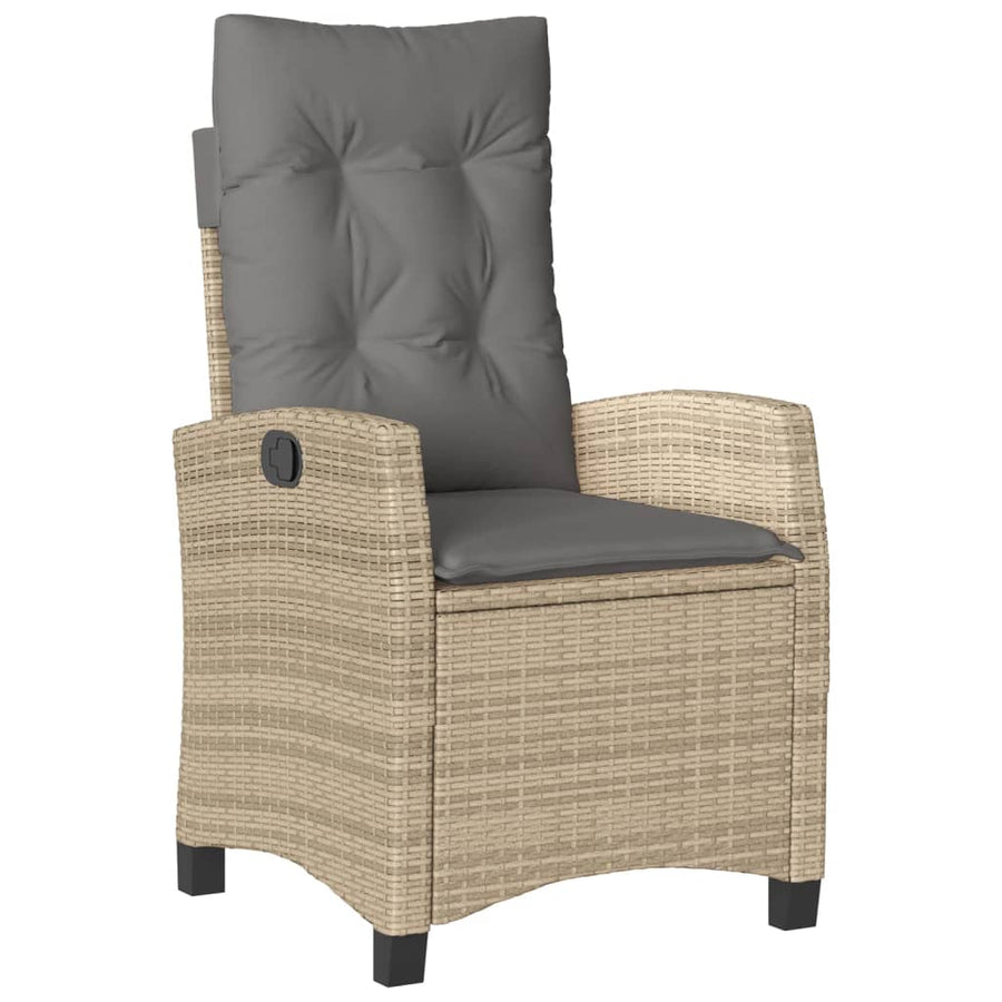 5-Delige Tuinset Met Kussens Poly Rattan Gemengd Beige