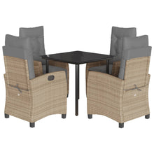 5-Delige Tuinset Met Kussens Poly Rattan Gemengd Beige 4 80 cm tafellengte