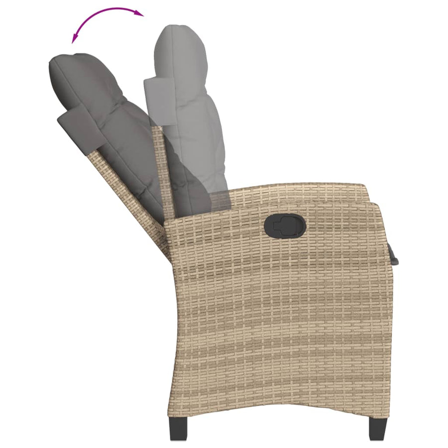9-Delige Tuinset Met Kussens Poly Rattan Gemengd Beige 8 200 cm tafellengte