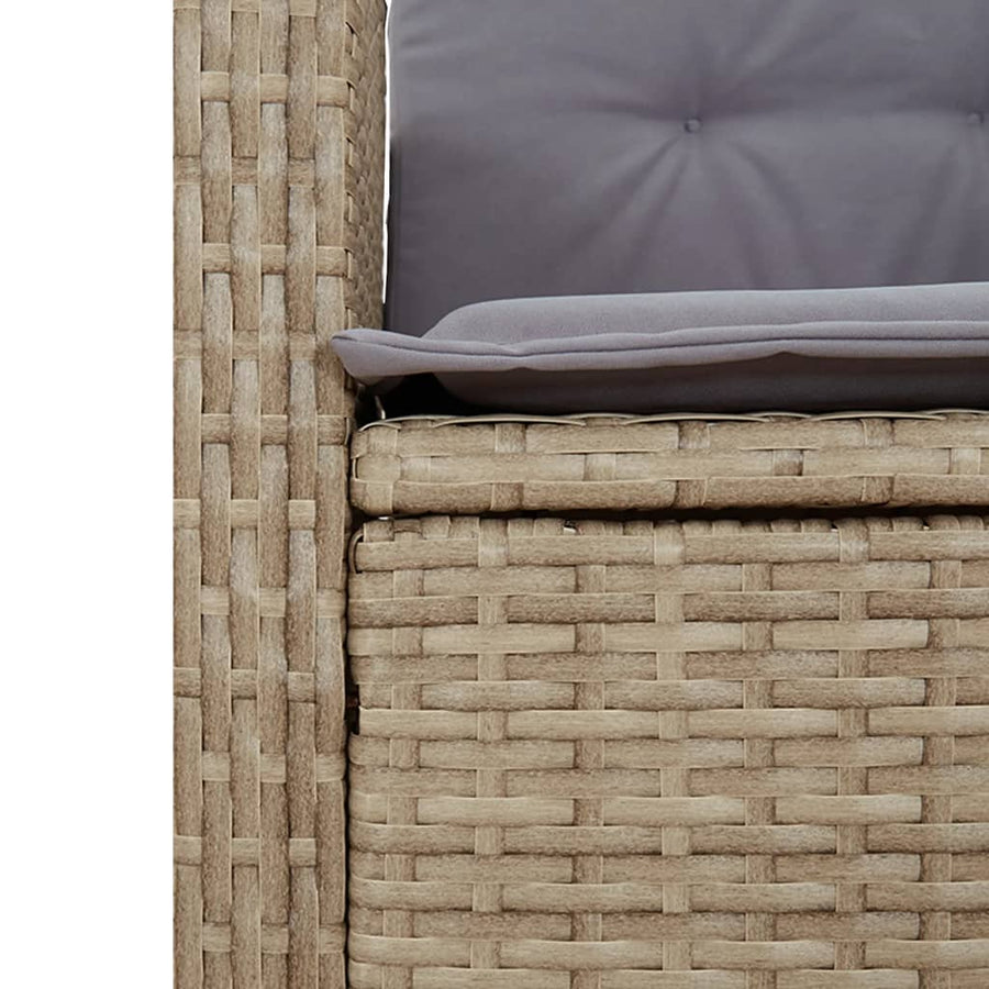 9-Delige Tuinset Met Kussens Poly Rattan Gemengd Beige 8 200 cm tafellengte