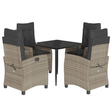 5-Delige Tuinset Met Kussens Poly Rattan Lichtgrijs