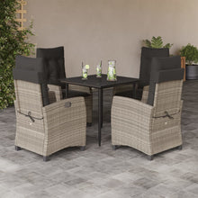 5-Delige Tuinset Met Kussens Poly Rattan Lichtgrijs