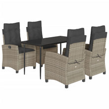 5-Delige Tuinset Met Kussens Poly Rattan Lichtgrijs