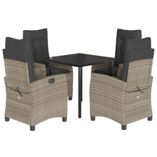 5-Delige Tuinset Met Kussens Poly Rattan Lichtgrijs