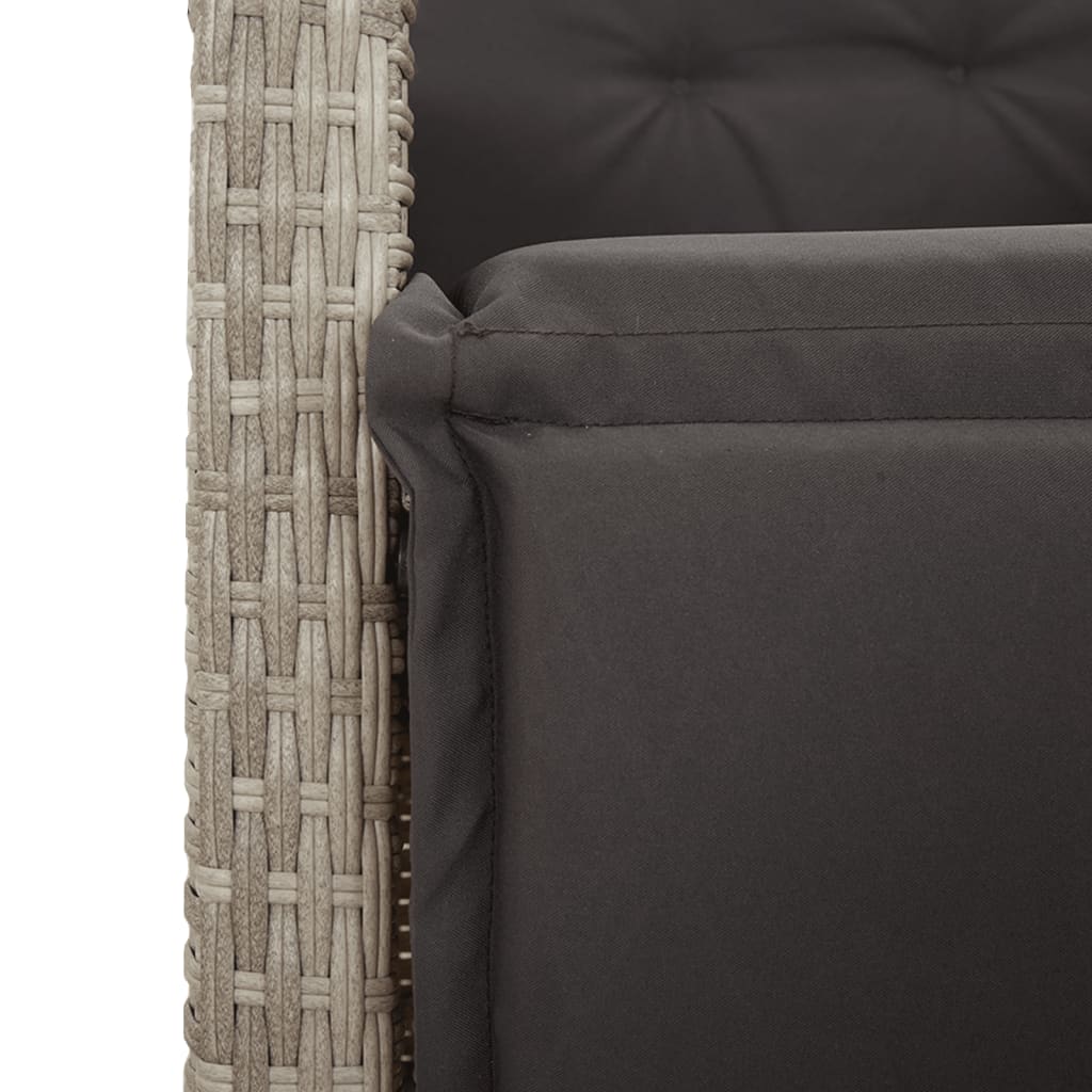 5-Delige Tuinset Met Kussens Poly Rattan Lichtgrijs 4 80 cm tafellengte