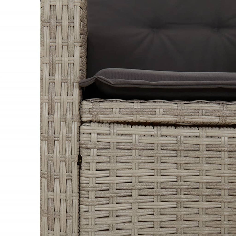 5-Delige Tuinset Met Kussens Poly Rattan Lichtgrijs