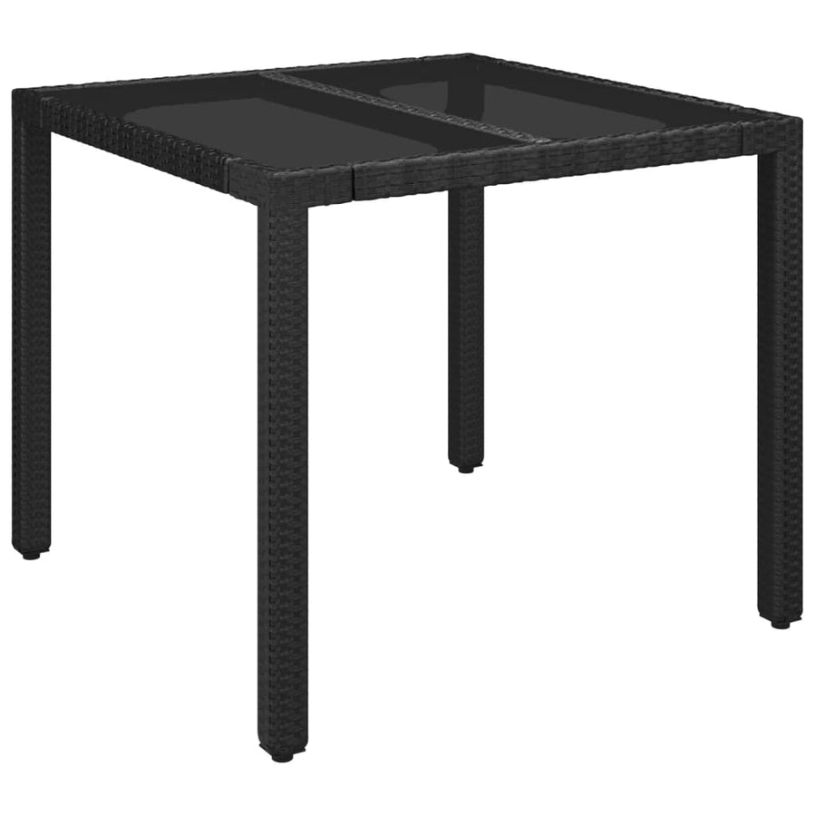 3-Delige Tuinset Met Kussens Poly Rattan 2 90 cm tafellengte Zwart en crème