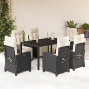 Tuinset 7-delig poly rattan zwart