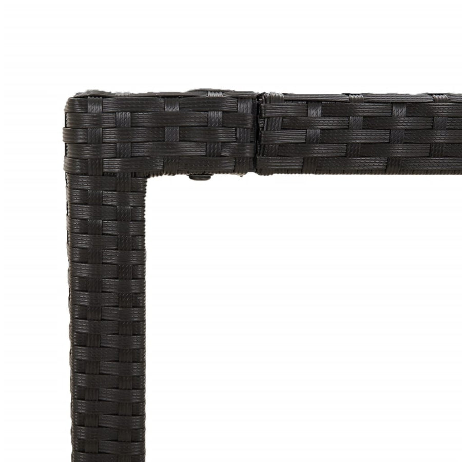 3-Delige Tuinset Met Kussens Poly Rattan 2 90 cm tafellengte Zwart